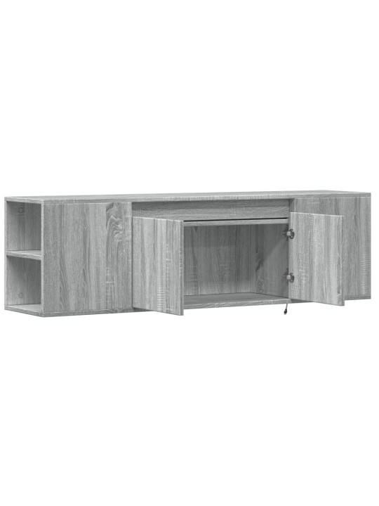 Nástěnná tv skříňka s led osvětlením šedá sonoma 135x31x39,5 cm