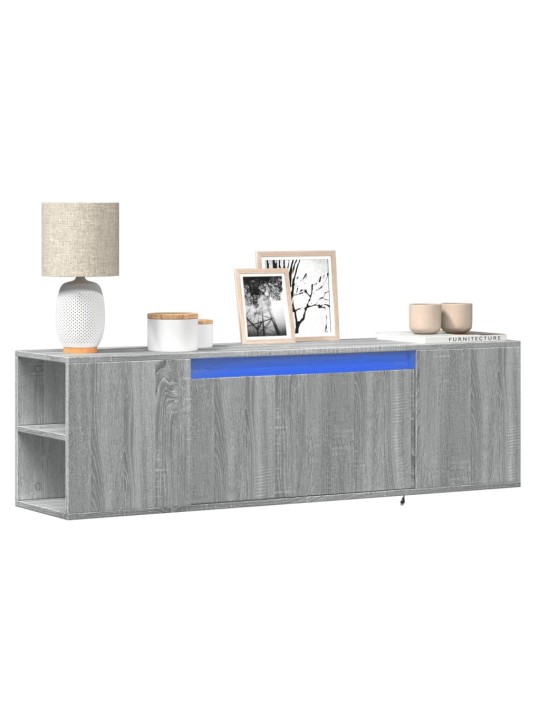 Nástěnná tv skříňka s led osvětlením šedá sonoma 135x31x39,5 cm