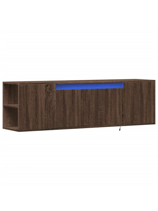 Nástěnná tv skříňka s led osvětlením hnědý dub 135x31x39,5 cm