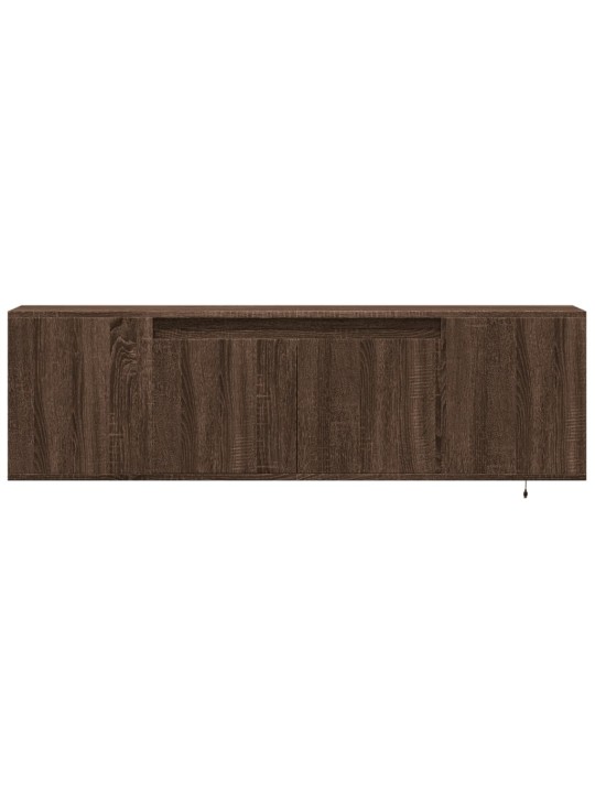 Nástěnná tv skříňka s led osvětlením hnědý dub 135x31x39,5 cm