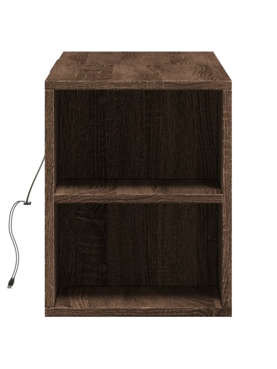 Nástěnná tv skříňka s led osvětlením hnědý dub 135x31x39,5 cm