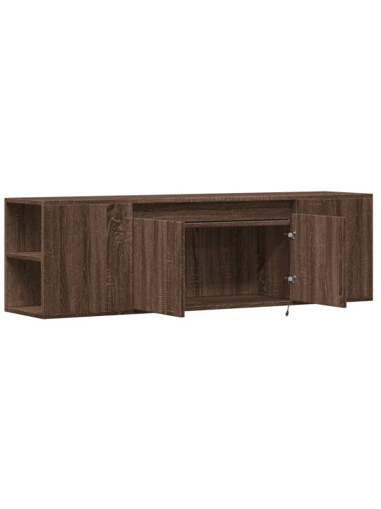 Nástěnná tv skříňka s led osvětlením hnědý dub 135x31x39,5 cm