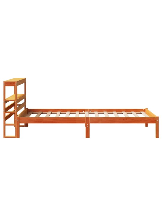 Rám postele s čelem voskově hnědý 90 x 200 cm masivní borovice