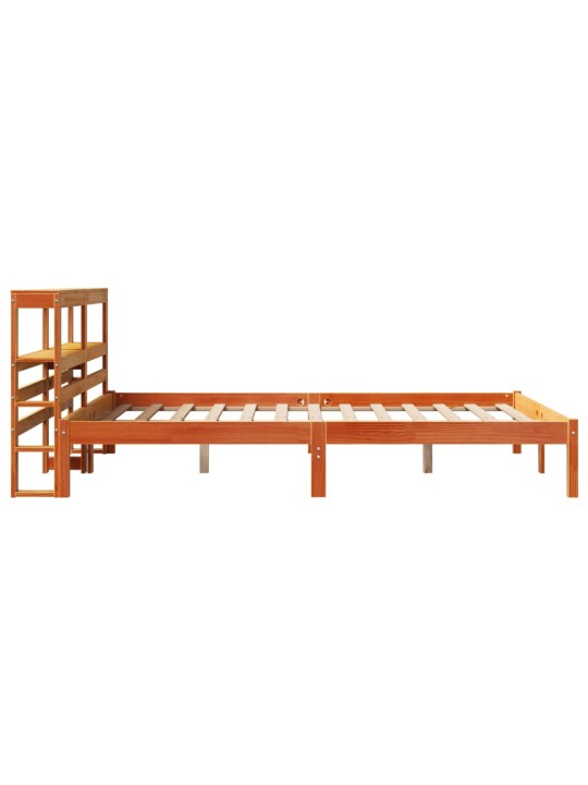 Rám postele s čelem voskově hnědý 150 x 200 cm masivní borovice