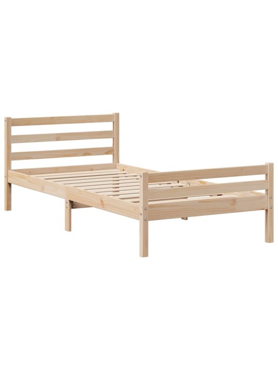 Rám postele s čelem 90 x 200 cm masivní borové dřevo