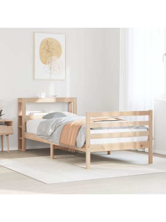 Rám postele s čelem 90 x 200 cm masivní borové dřevo