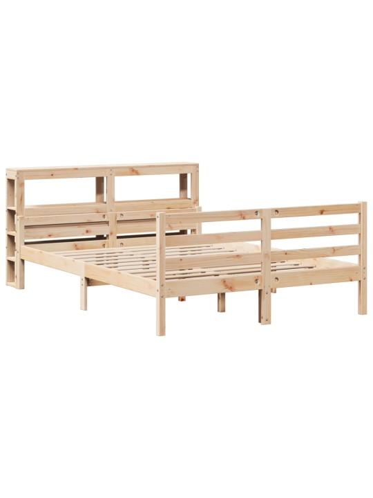 Rám postele s čelem 120 x 200 cm masivní borové dřevo