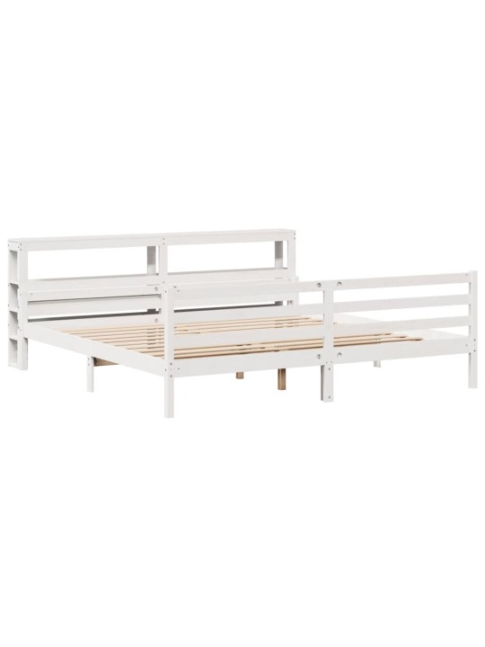Rám postele s čelem bez matrace bílý 200x200 cm