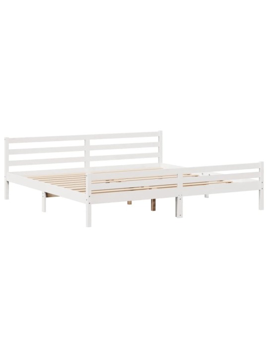 Rám postele s čelem bez matrace bílý 200x200 cm