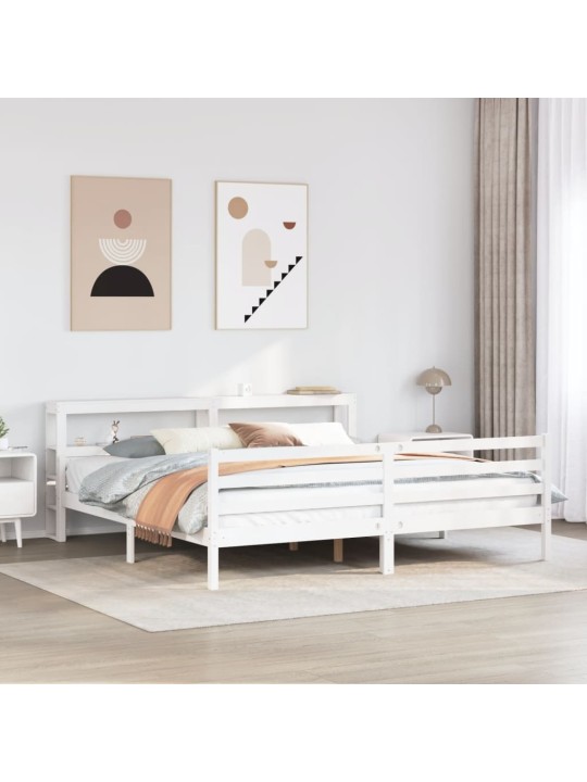 Rám postele s čelem bez matrace bílý 200x200 cm