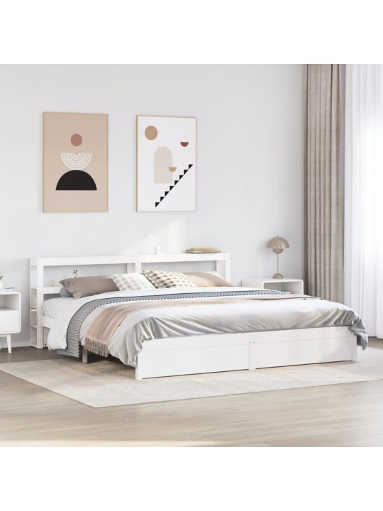 Rám postele s čelem bez matrace bílý 200x200 cm