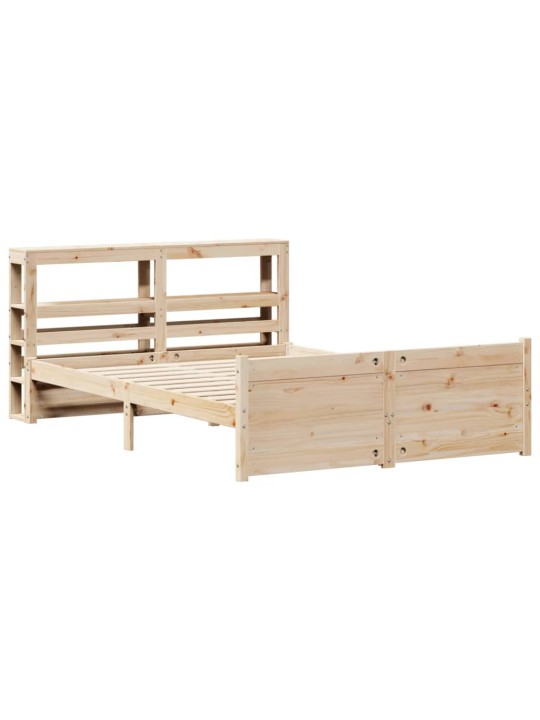 Rám postele s čelem 120 x 200 cm masivní borové dřevo
