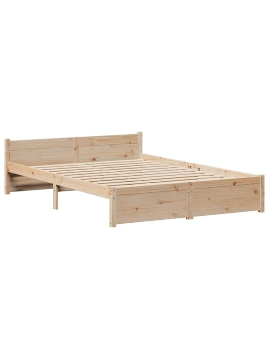 Rám postele s čelem 120 x 200 cm masivní borové dřevo