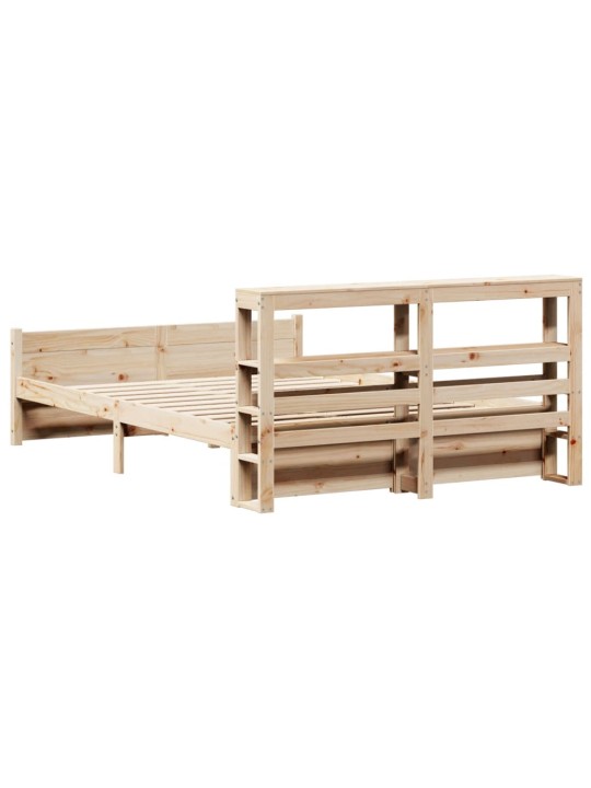Rám postele s čelem 120 x 200 cm masivní borové dřevo