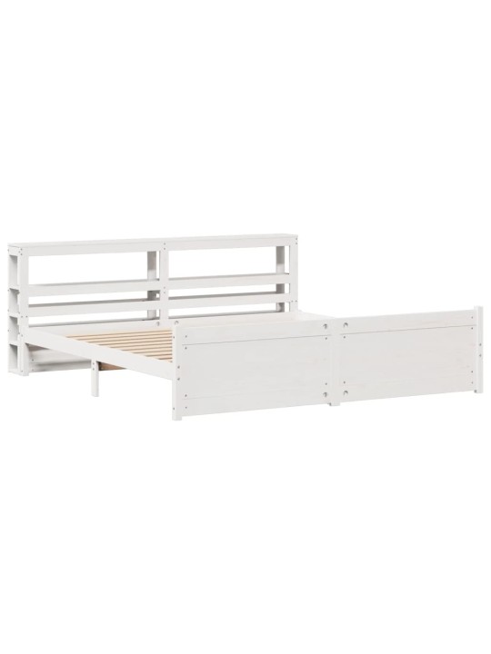 Rám postele s čelem bez matrace bílý 200x200 cm