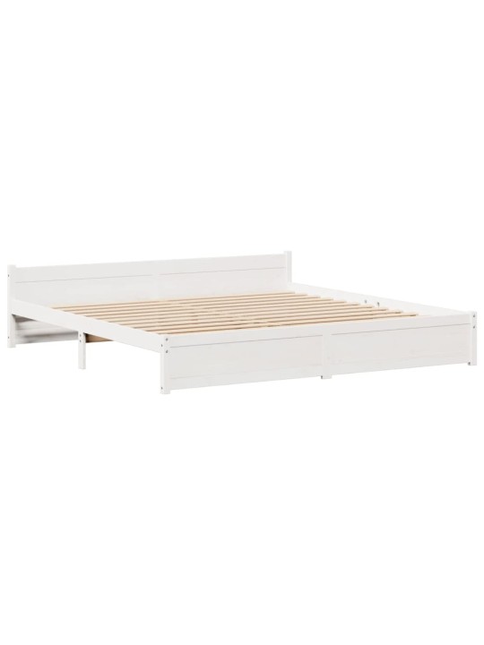 Rám postele s čelem bez matrace bílý 200x200 cm