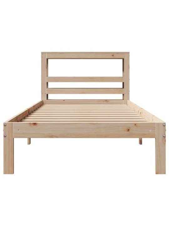 Rám postele s čelem 90 x 200 cm masivní borové dřevo