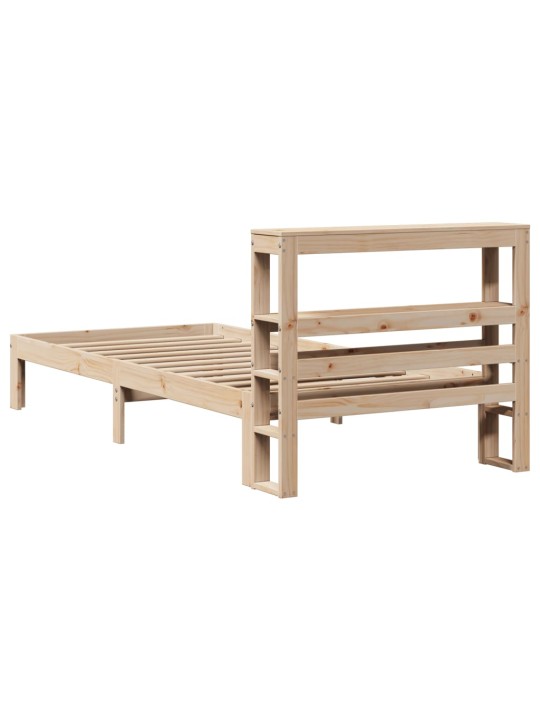 Rám postele s čelem 90 x 200 cm masivní borové dřevo