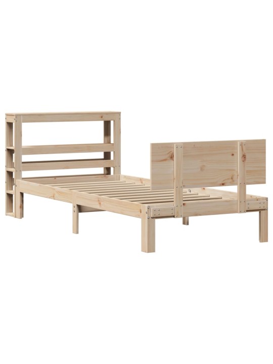 Rám postele s čelem 90 x 200 cm masivní borové dřevo