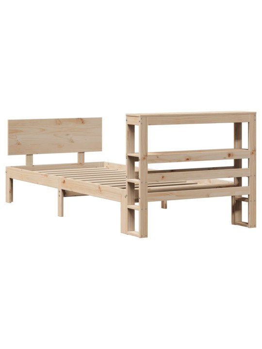Rám postele s čelem 90 x 200 cm masivní borové dřevo