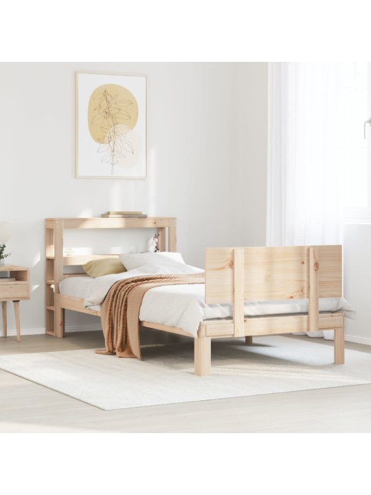Rám postele s čelem 90 x 200 cm masivní borové dřevo