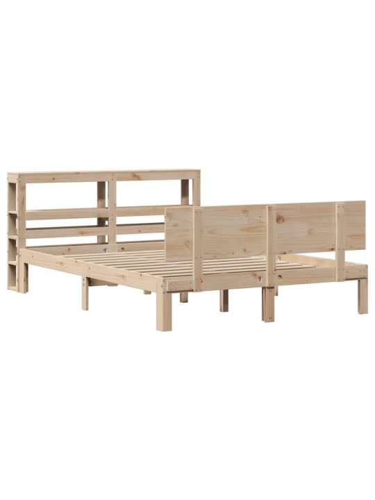Rám postele s čelem 120 x 200 cm masivní borové dřevo