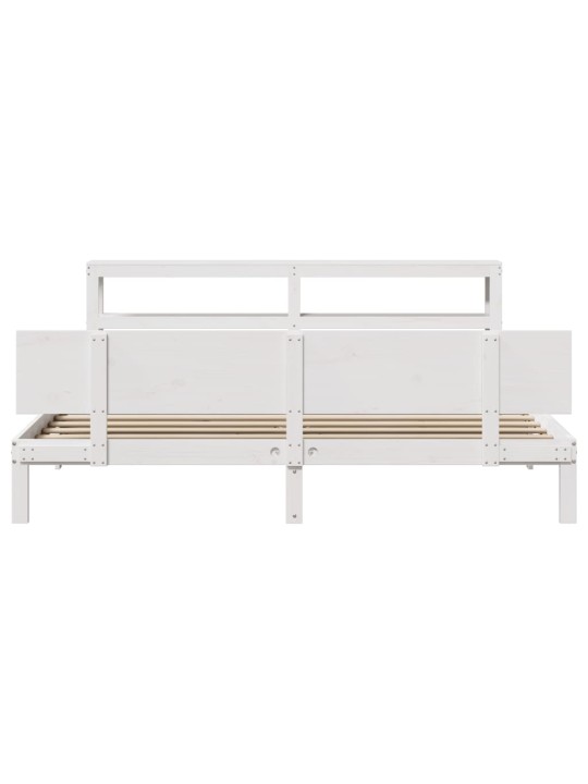 Rám postele s čelem bez matrace bílý 200x200 cm