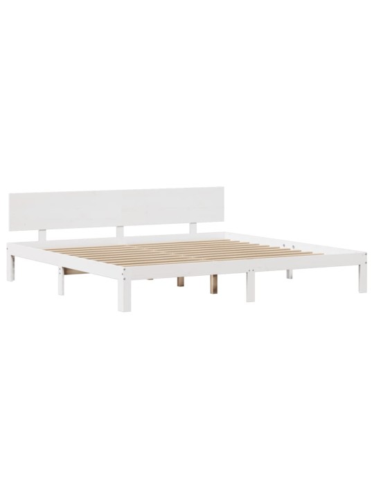 Rám postele s čelem bez matrace bílý 200x200 cm