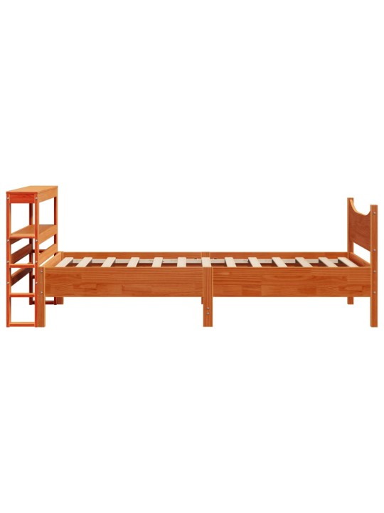 Rám postele s čelem voskově hnědý 75 x 190 cm masivní borovice