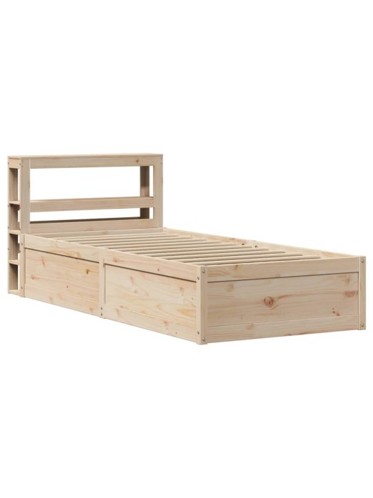 Rám postele s čelem 90 x 200 cm masivní borové dřevo