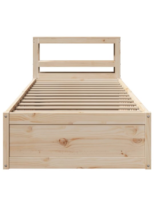 Rám postele s čelem 90 x 200 cm masivní borové dřevo