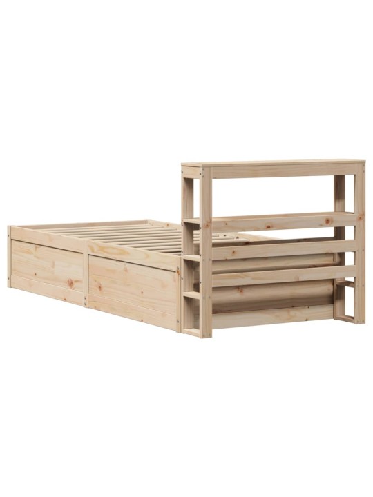 Rám postele s čelem 90 x 200 cm masivní borové dřevo