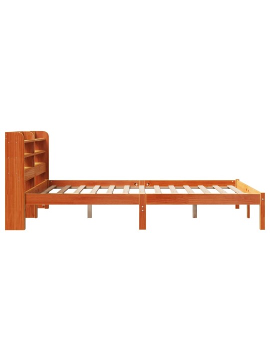 Rám postele s čelem voskově hnědý 135 x 190 cm masivní borovice