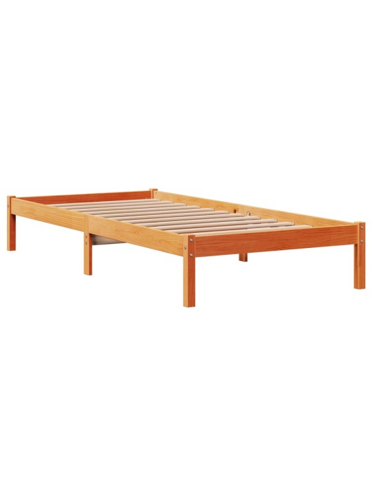 Rám postele s čelem voskově hnědý 90 x 200 cm masivní borovice