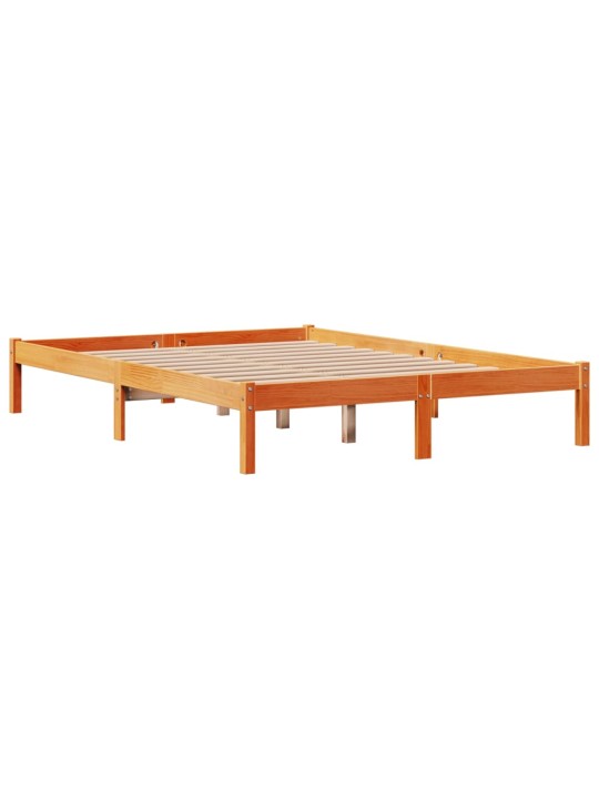 Rám postele s čelem voskově hnědý 150 x 200 cm masivní borovice