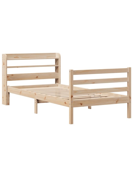 Rám postele s čelem 90 x 200 cm masivní borové dřevo