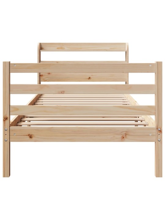 Rám postele s čelem 90 x 200 cm masivní borové dřevo