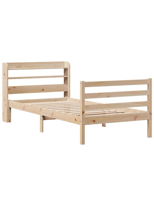 Rám postele s čelem 100 x 200 cm masivní borové dřevo