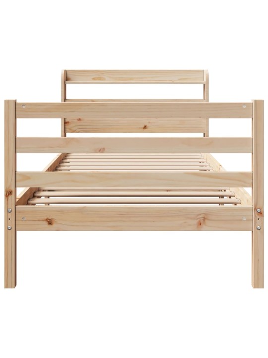 Rám postele s čelem 100 x 200 cm masivní borové dřevo