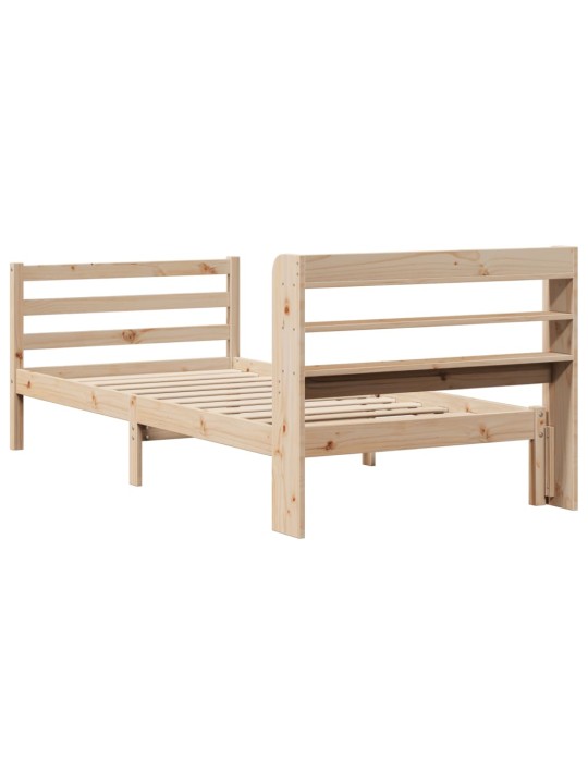 Rám postele s čelem 100 x 200 cm masivní borové dřevo