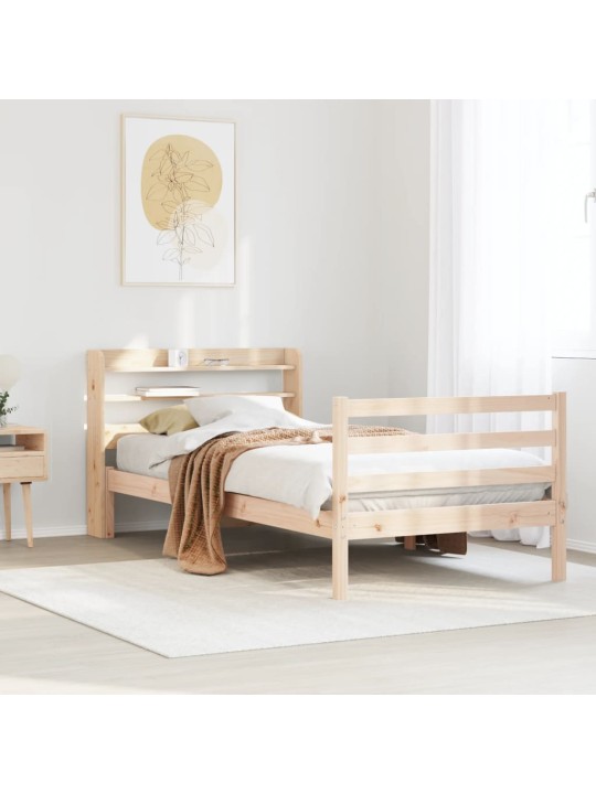 Rám postele s čelem 100 x 200 cm masivní borové dřevo