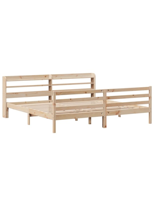 Rám postele s čelem 200 x 200 cm masivní borové dřevo