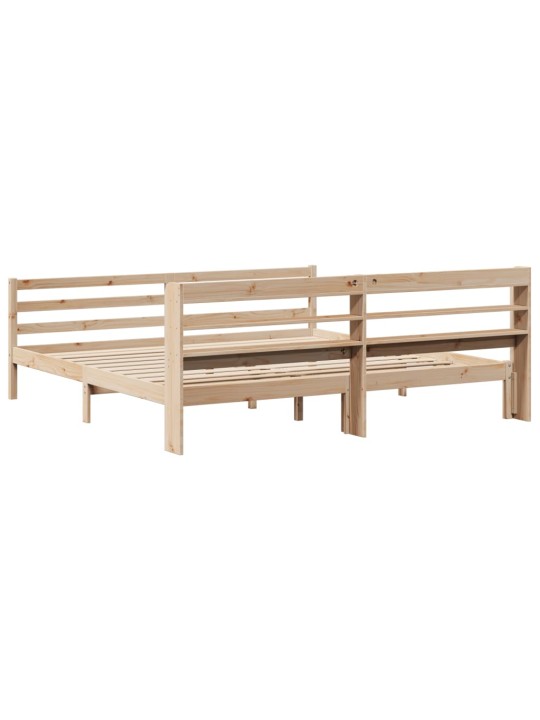 Rám postele s čelem 200 x 200 cm masivní borové dřevo