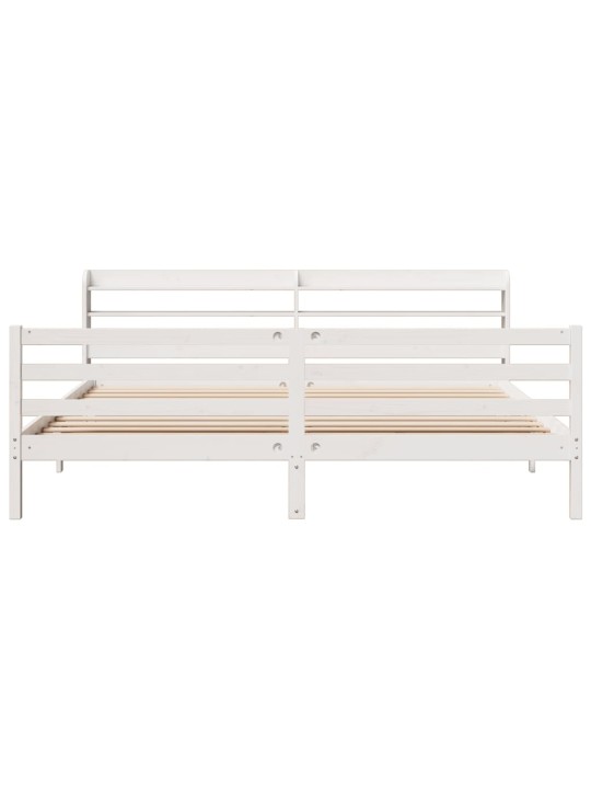 Rám postele s čelem bez matrace bílý 200x200 cm