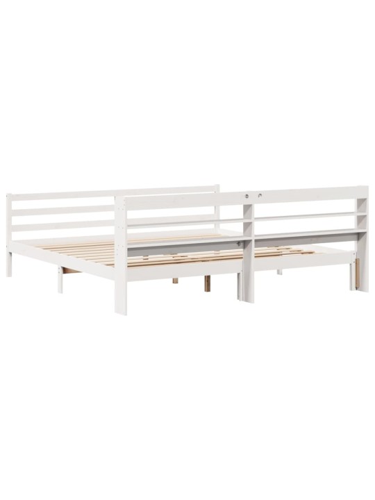 Rám postele s čelem bez matrace bílý 200x200 cm