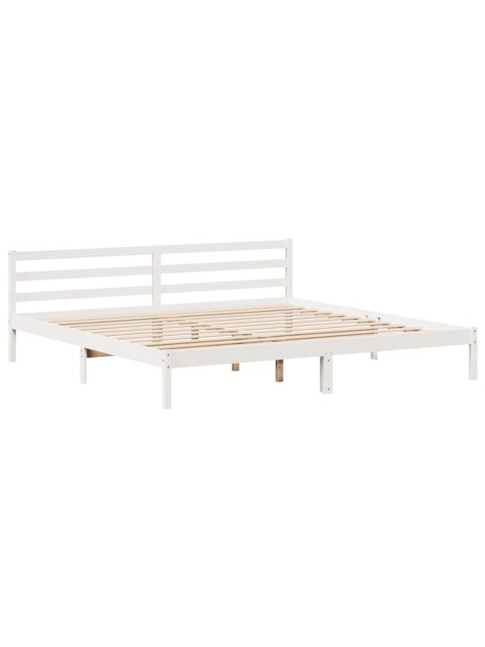 Rám postele s čelem bez matrace bílý 200x200 cm