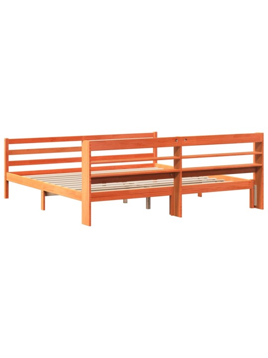 Postel bez matrace voskově hnědá 200 x 200 cm masivní borovice