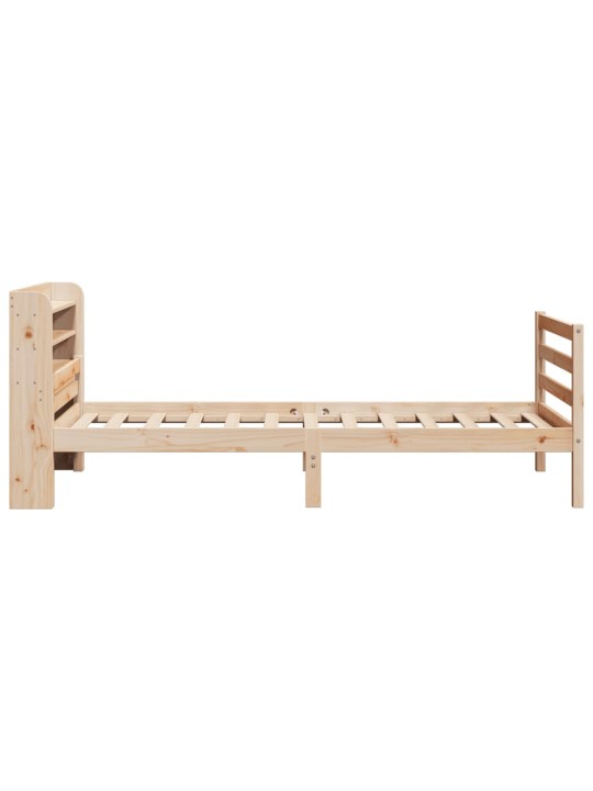 Rám postele s čelem 100 x 200 cm masivní borové dřevo