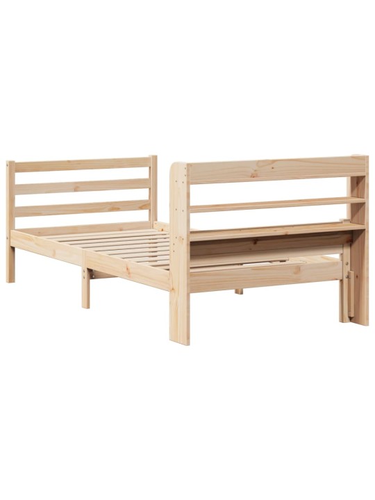 Rám postele s čelem 100 x 200 cm masivní borové dřevo