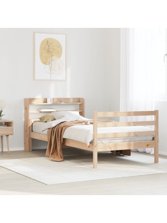 Rám postele s čelem 100 x 200 cm masivní borové dřevo
